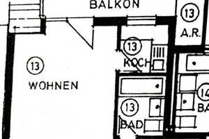 Keine Provision; 1 ZKB; 37m²; 3 OG; großer Balkon Ost/Süd/West Ausrichtung; Küche; Dusche/Badewanne – Hubenstrasse 29, 68305 Mannheim – Vorschaubild 26