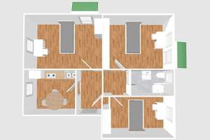 3er-WG mit Einbauküche & Balkon - voll möbliert! Preis pro Zimmer
