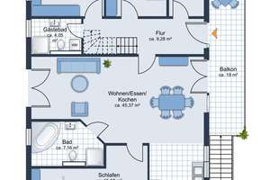 Davenstedt: Wohnen wie im Haus – Energieeffiziente Maisonette mit Atelier, großem Balkon & Garage. – Im Bruchkampe 8D, 30455 Davenstedt, Hannover – Vorschaubild 2