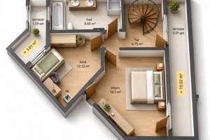 Sonnige 4-Zimmer-Maisonettewohnung mit 4 Südwest Balkonen & Tiefgarage in Fürth – Nähe Wiesengrund – Die vollständige Adresse der Immobilie erhältst du vom Anbieter., 90762 Stadtpark, Stadtgrenze, Fürth – Vorschaubild 17