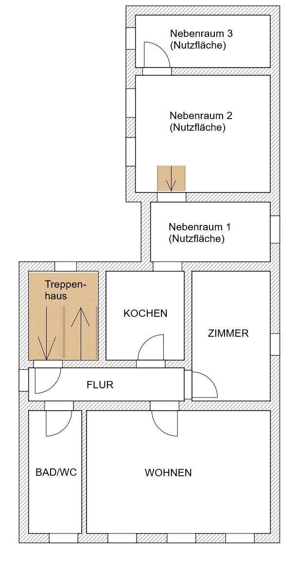 Grundriss-Skizze Obergeschoss