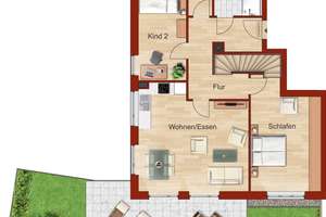 5-Zimmer-Erdgeschosswohnung mit schönem Garten – Die vollständige Adresse der Immobilie erhältst du vom Anbieter., 81375 Neuhadern, München – Vorschaubild 2