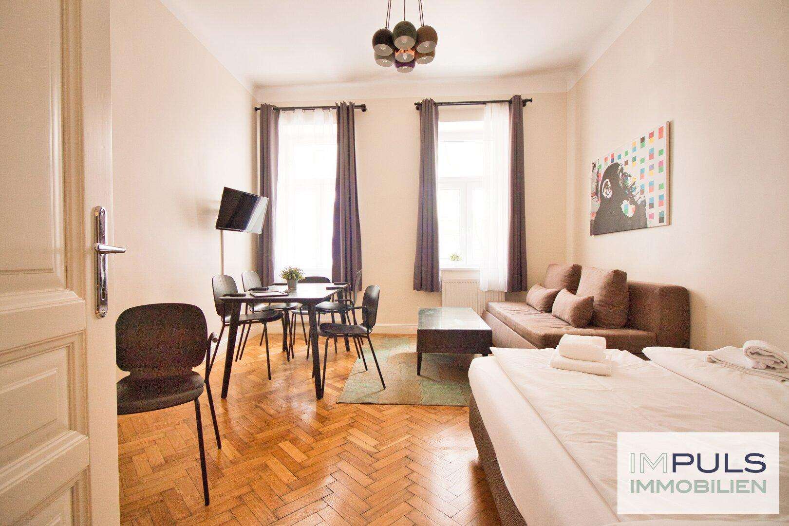 Hochparterre | 2-Zimmer Altbau-Wohnung | vollausgestattet | wenige Gehminuten zur U3 Johnstraße