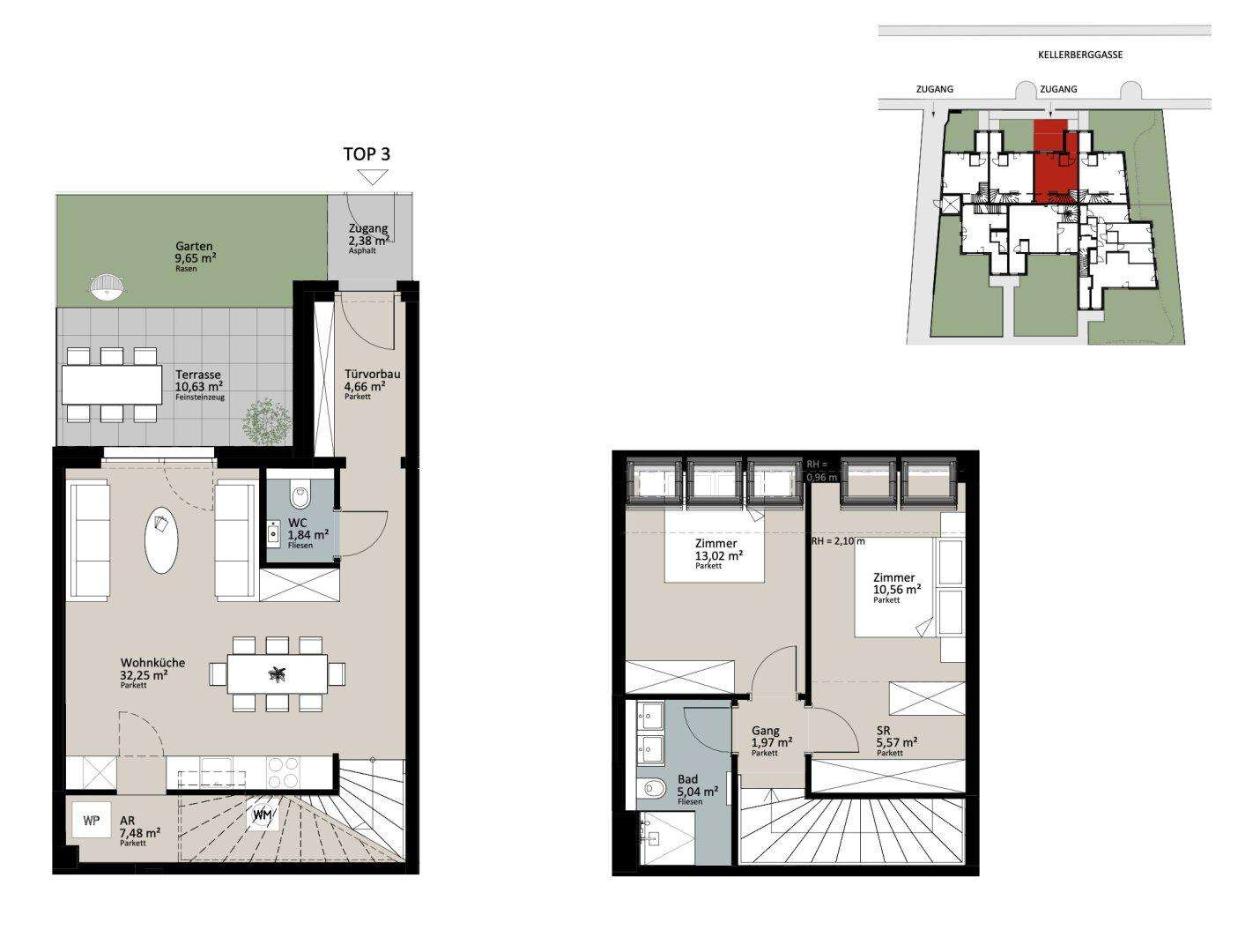 Neu errichtetes Reihenhaus direkt vom Bauträger | 3 Zimmer mit Eigengarten