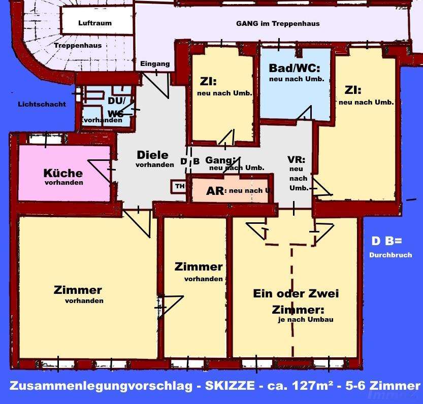 2 Wohnungen zusammenlegen !! Verwirklichen Sie Ihre Wunschwohnung - im 2. Bezirk Nähe Volkertplatz