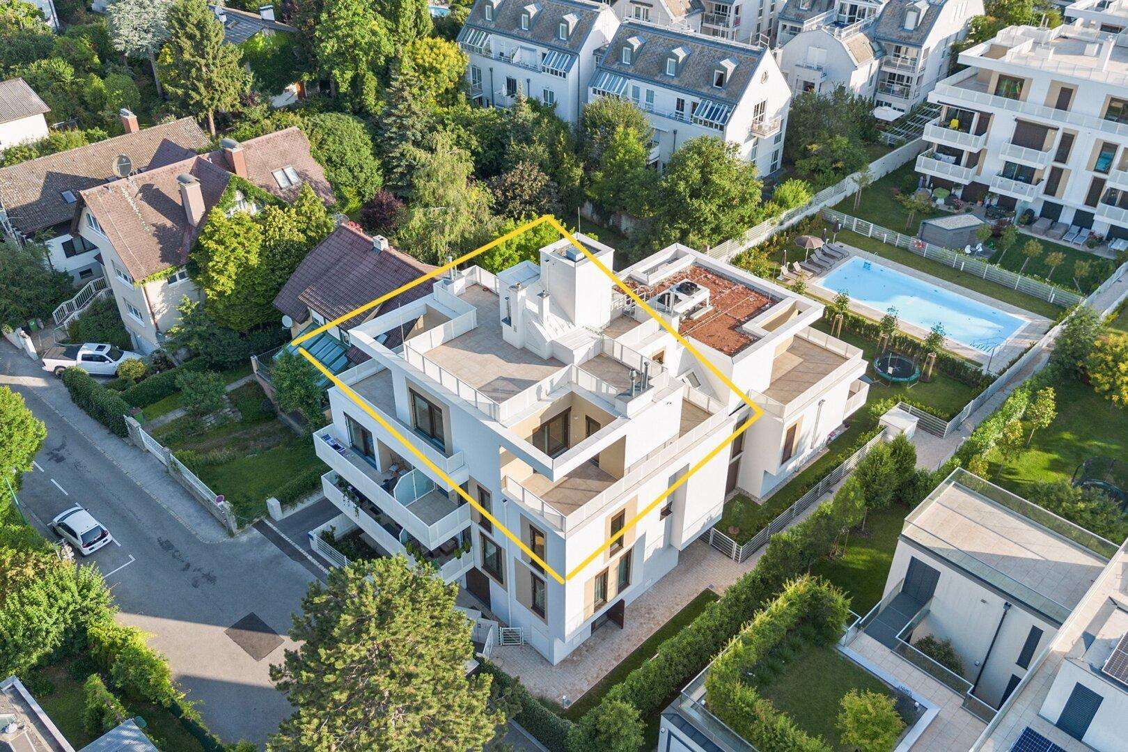 Erstbezug: Exklusive Penthouse-Maisonette mit großartiger Dachterrasse und 360°-Blick