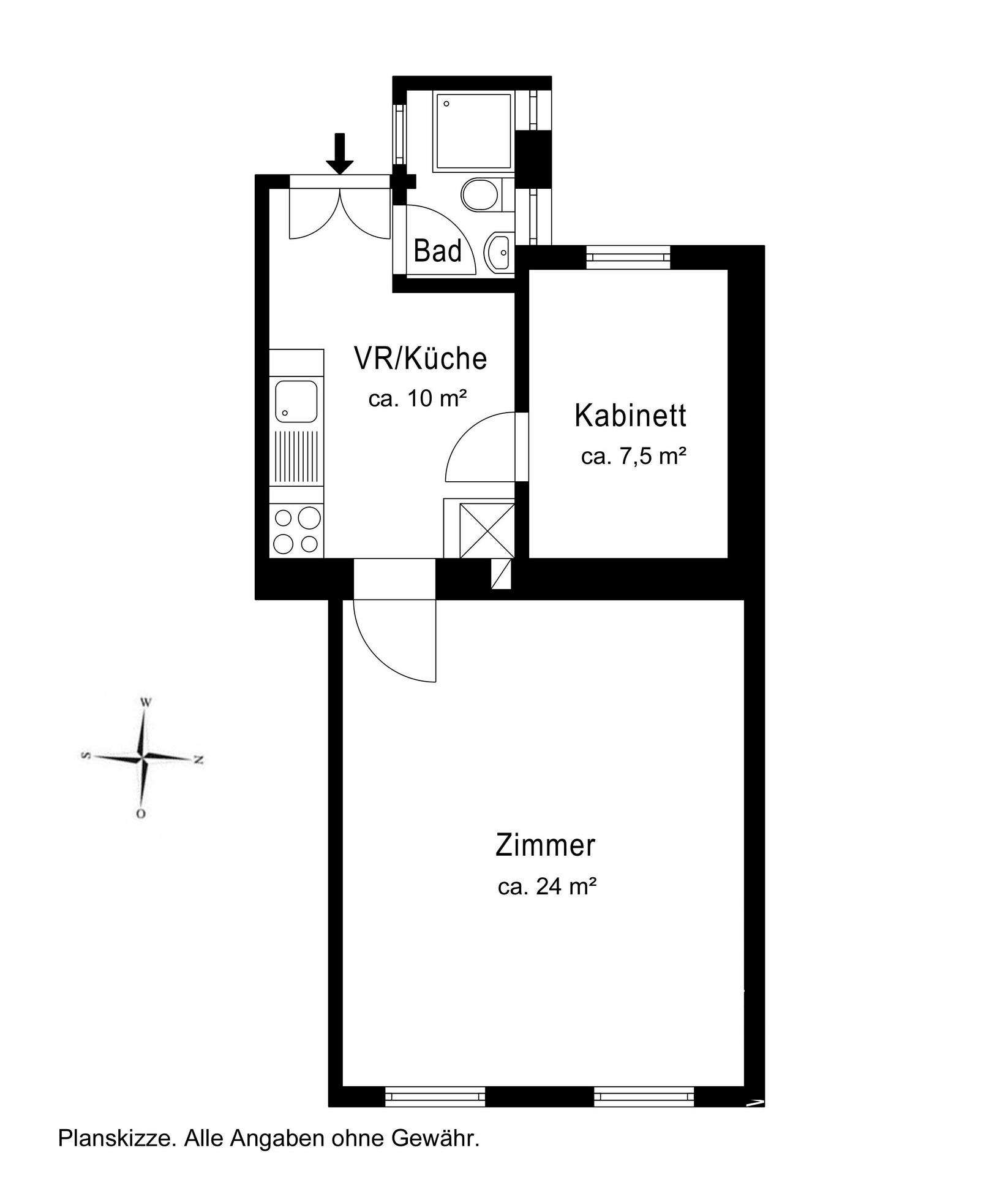 Charmante Zwei-Zimmer-Wohnung in ruhiger Lage