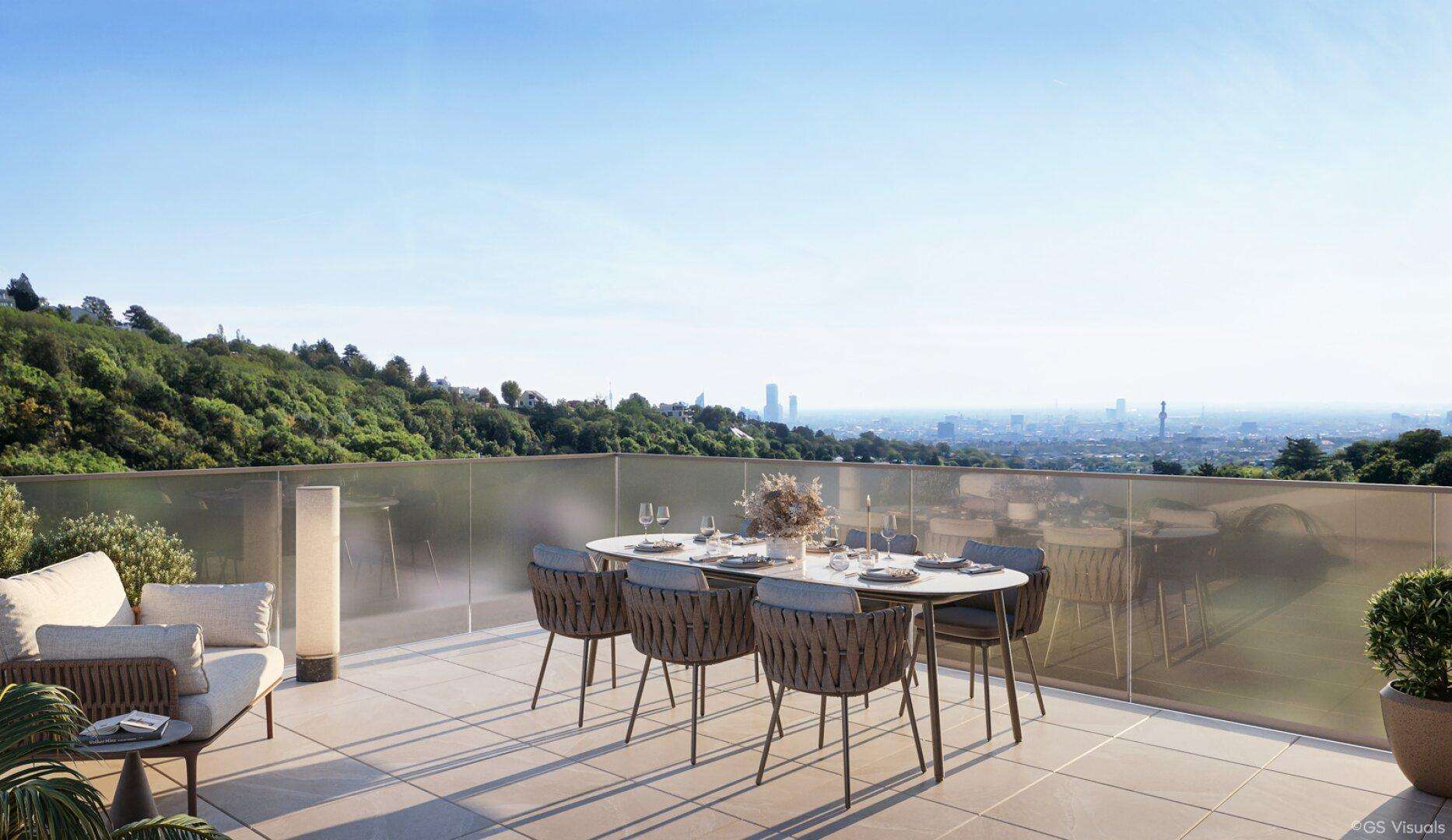 Atemberaubende Terrassenwohnung mit Fernblick, Erstbezug