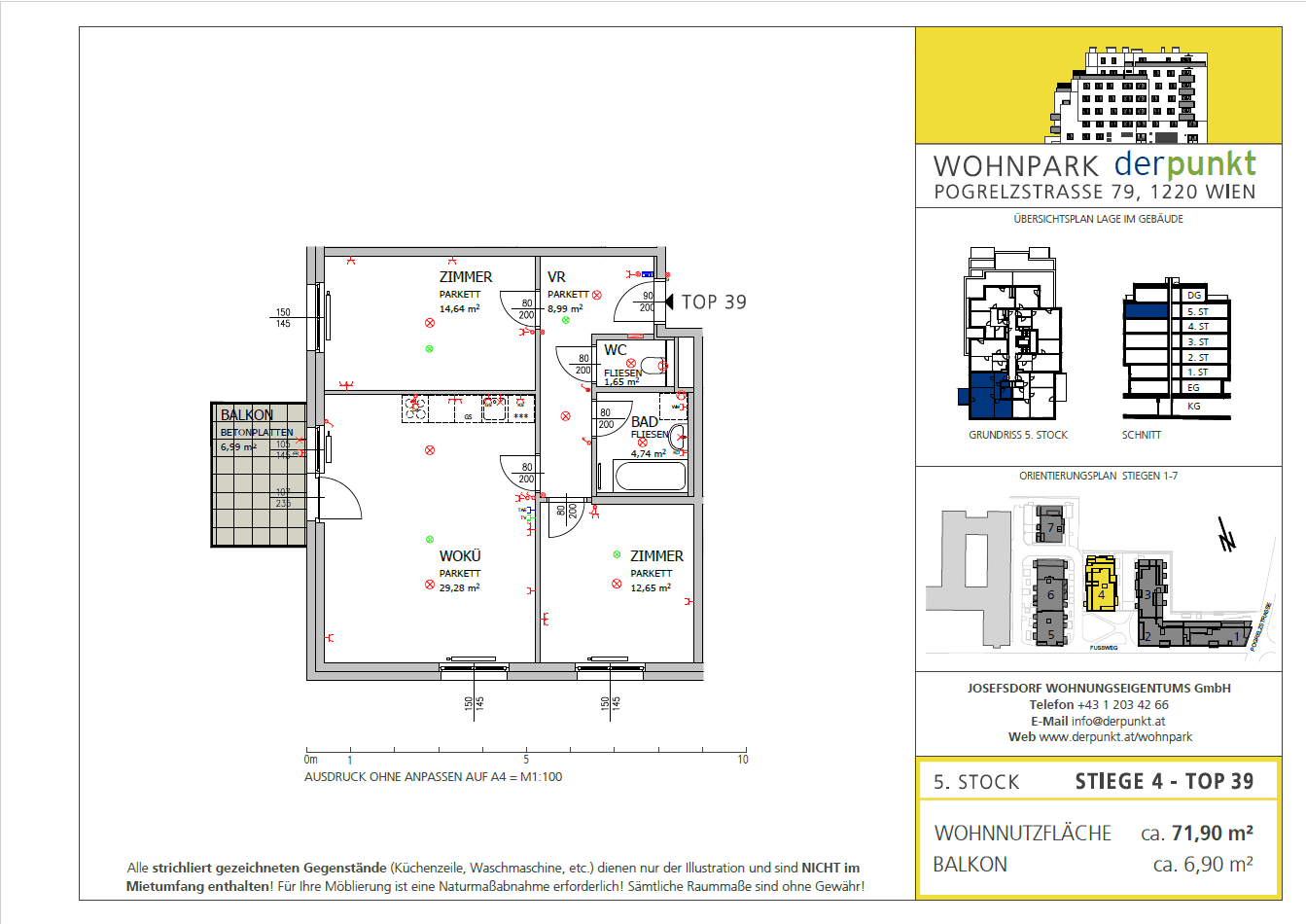 Provisionsfreie Wohnung - Erstbezug - Nähe Kagraner Platz (439)