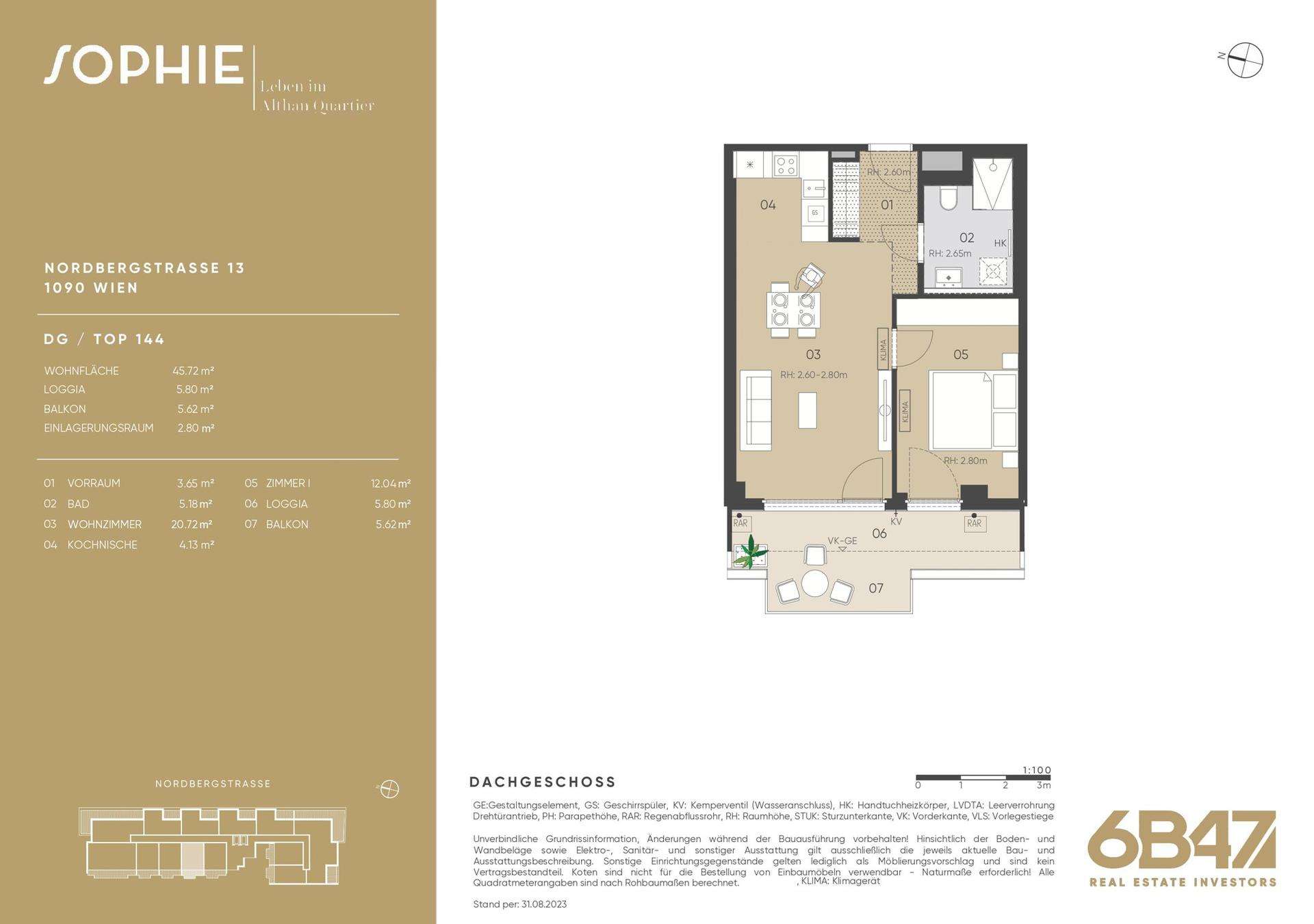 Erstbezug 2-Zimmer-Neubauwohnung mit tollem Balkon in 1090 ab Dezember zu mieten