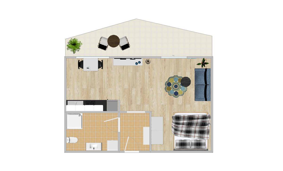 Zentrale Single-Wohnung mit großer Loggia – pohled 4
