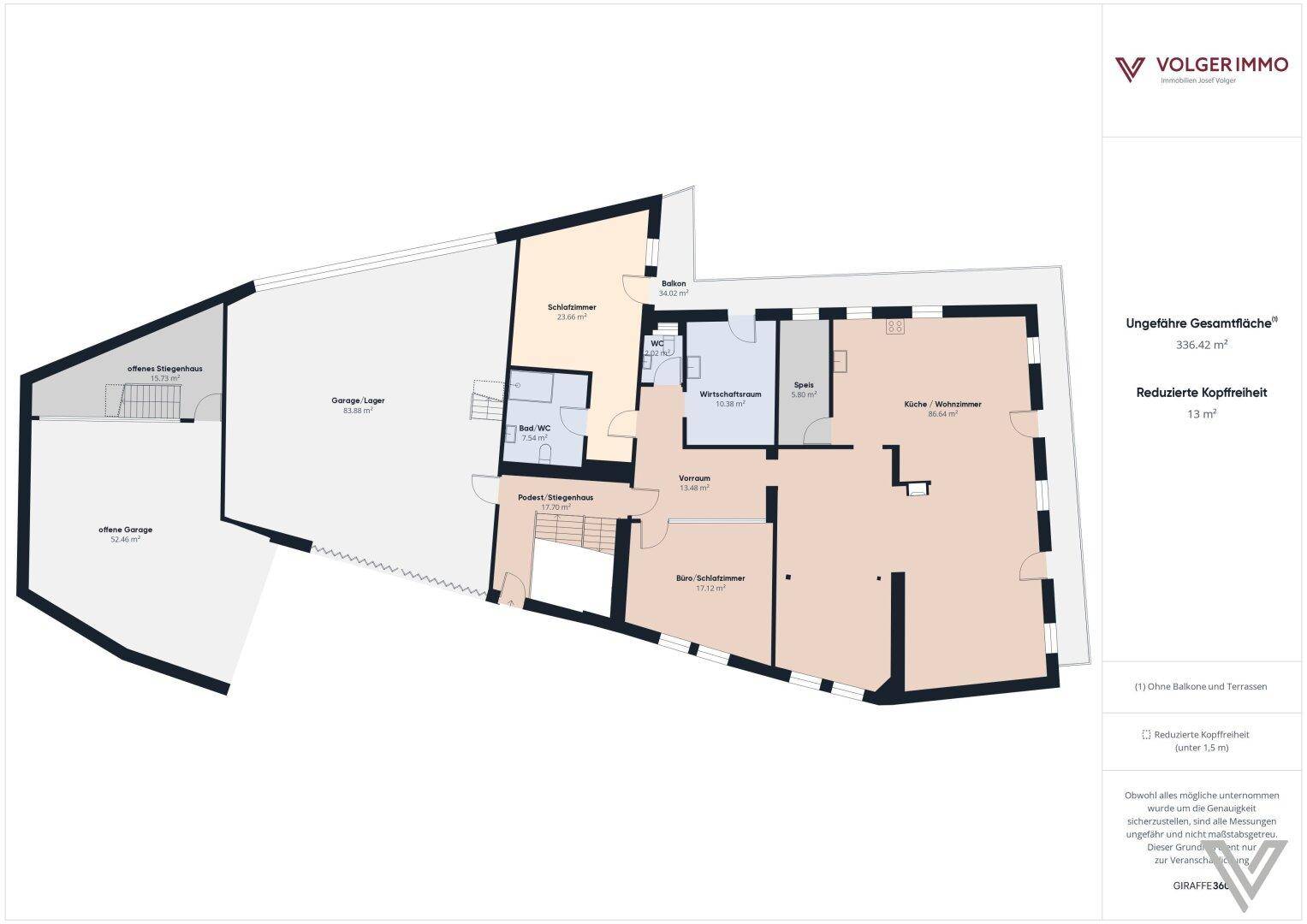 1 Obergeschoss Wohnung-Lager-offene Garage