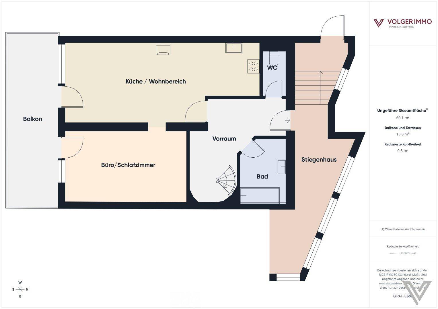 Grundriss Wohnung 2 Obergeschoss