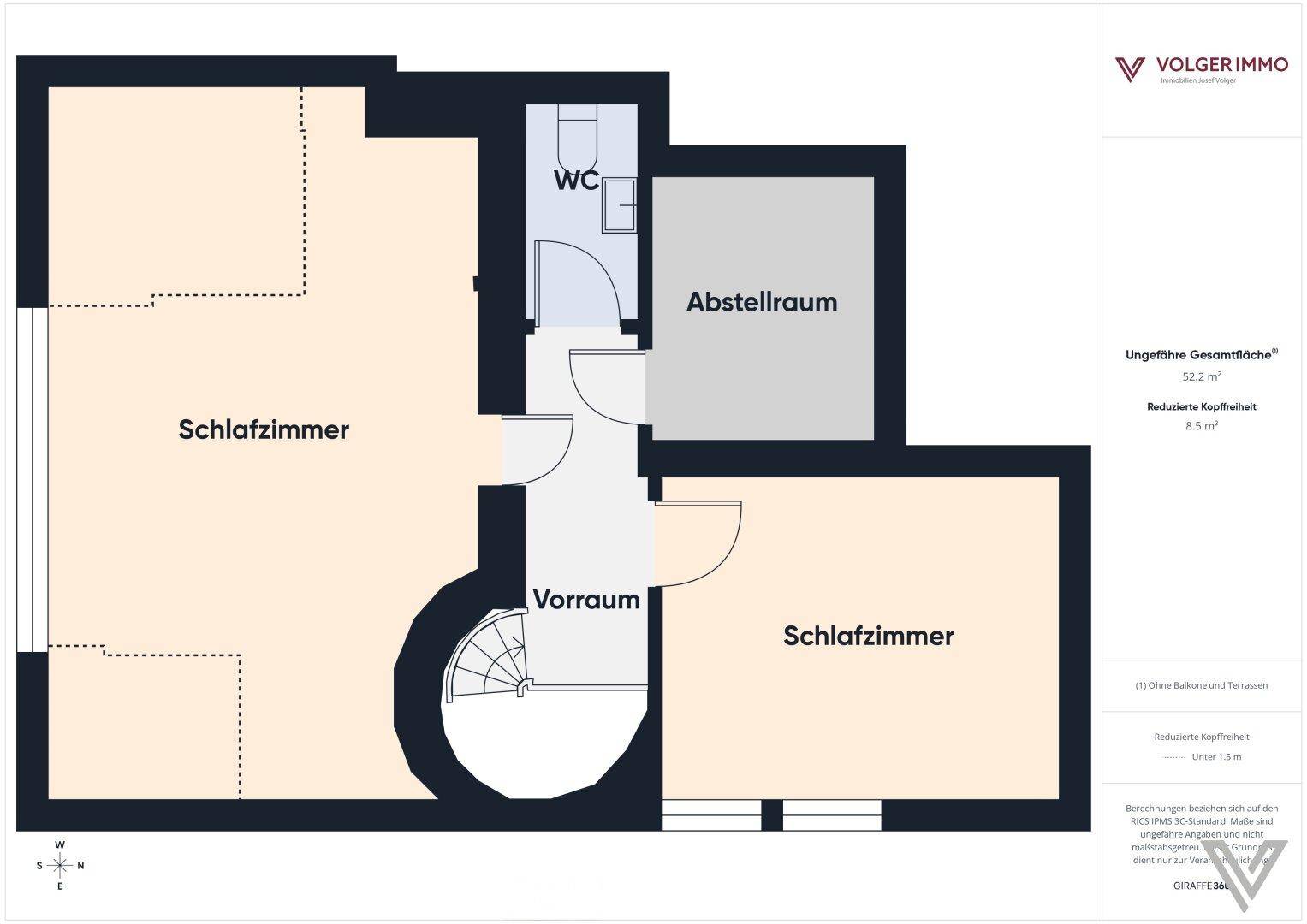 Grundriss Wohnung 3 Obergeschoss