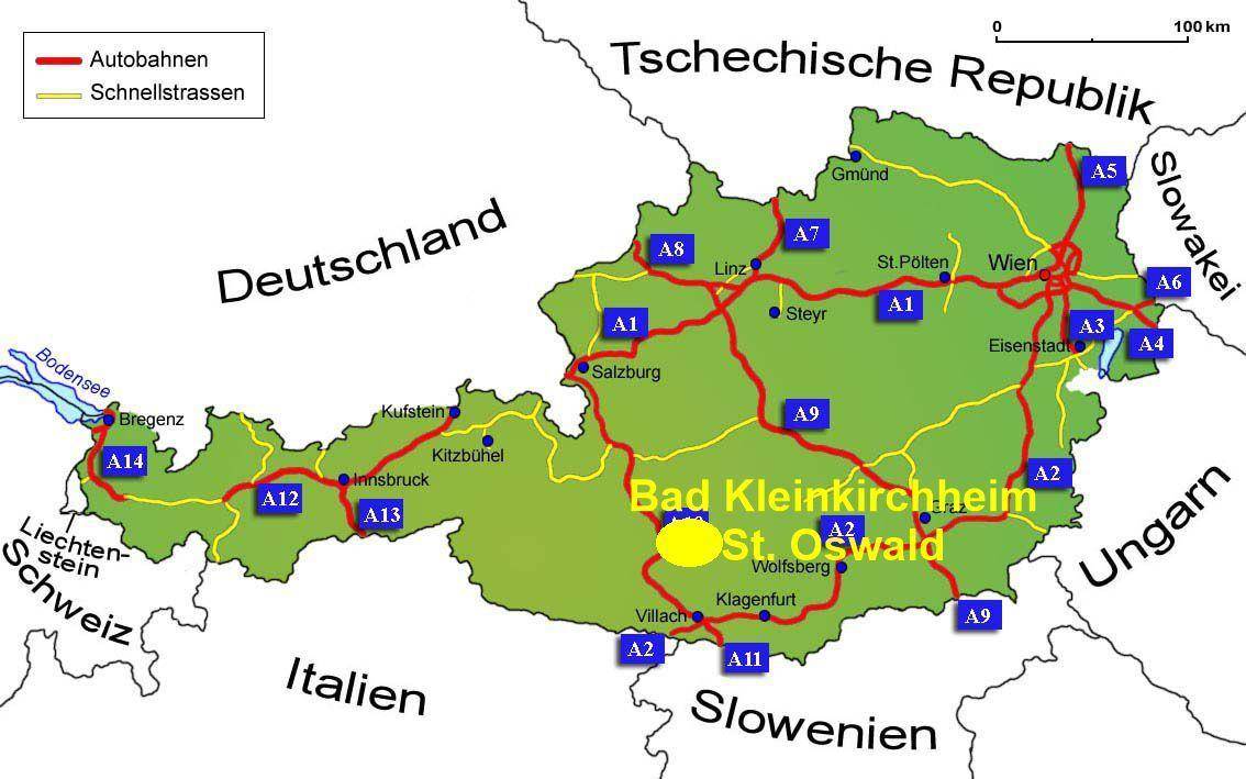 Österreich Autobahnen aus den Nachbarländern mit I