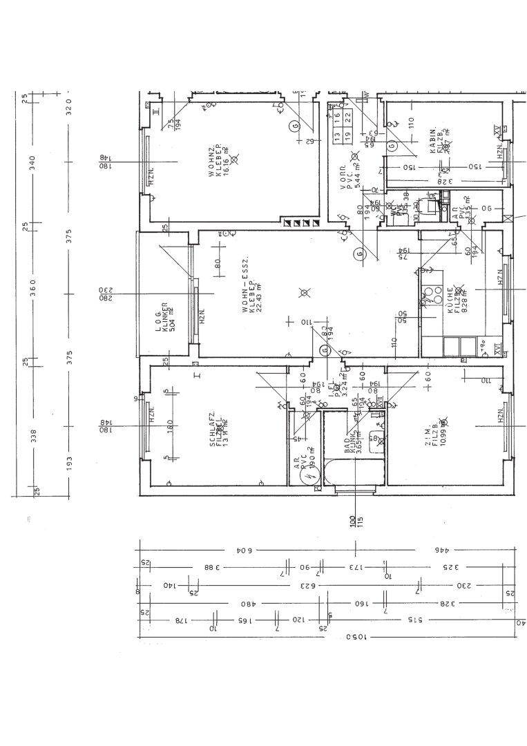 Detaillierter Grundriss der Wohnung mit Raumaufteilung und Maßen.
