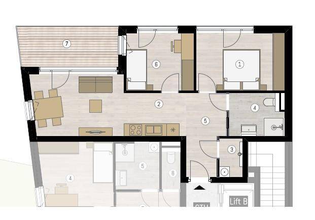 B05 als 3 Zimmer Wohnung