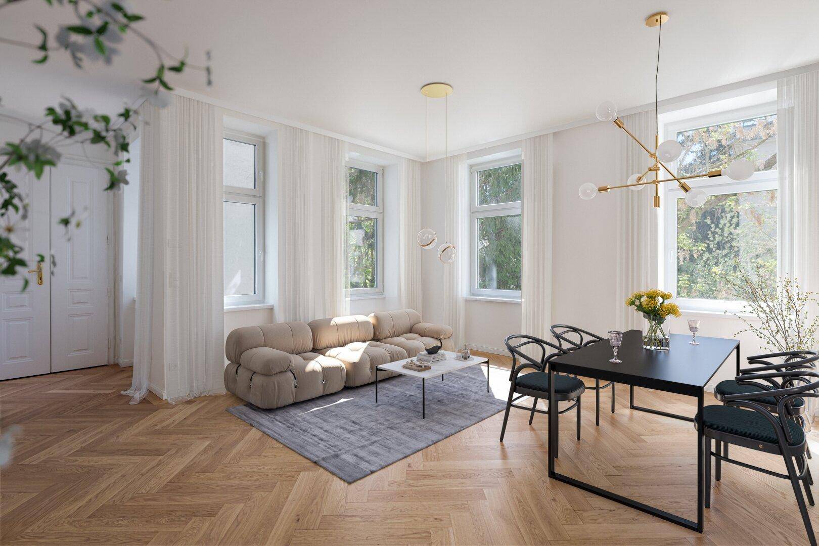 Exklusiver Erstbezug im Stilaltbau | 89 m² | 3 Zimmer | Fußbodenheizung | Ober St. Veit - mit optionalem Balkon - Ansicht 2