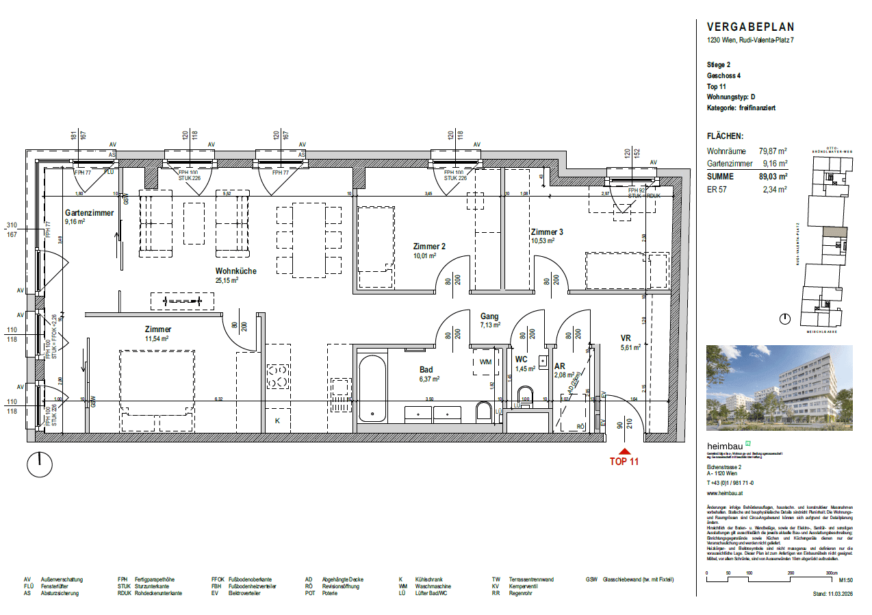 Detaillierter Grundriss einer Wohnung mit Gartenanteil und mehreren Zimmern.
