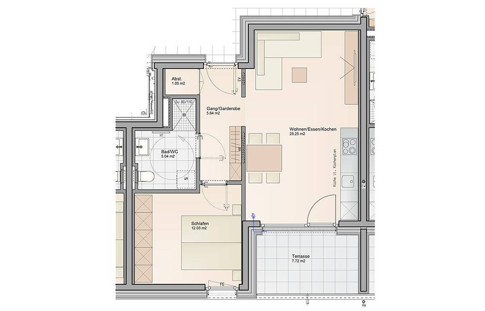 Optimale 2-Zimmer Terrassenwohnung (Top A04) – další