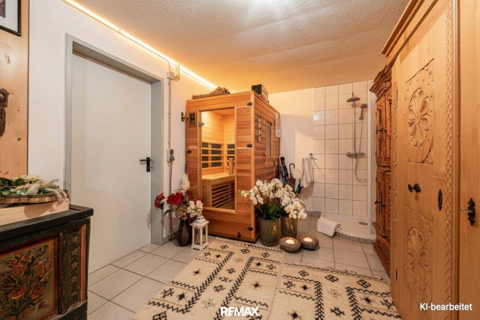 Keller Wellness mit Infrarotkabine und Dusche