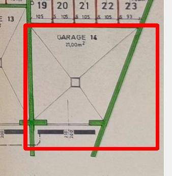 Grundrissausschnitt einer Garage mit 21,00 m² Fläche.