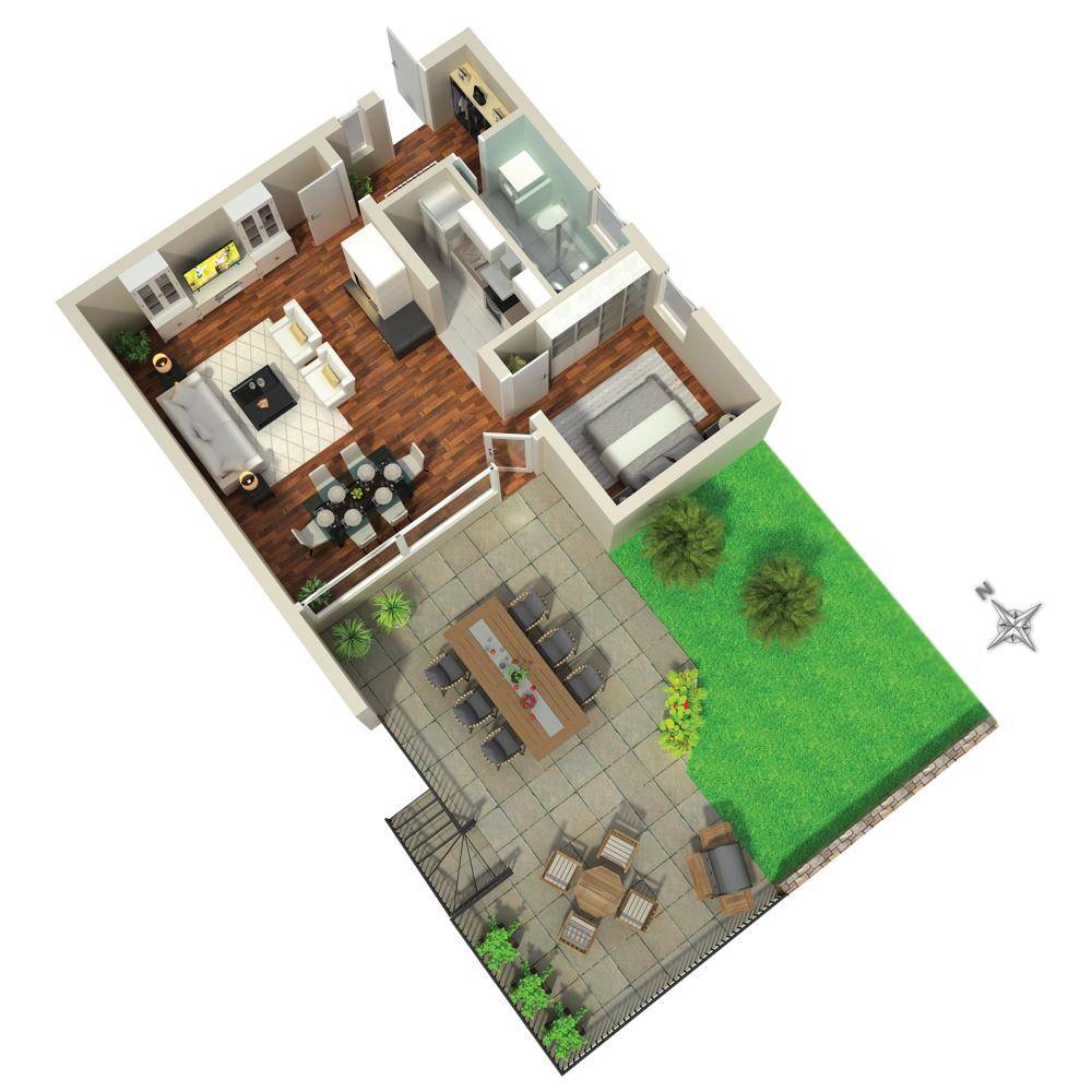 3D Grundriss möbliert
