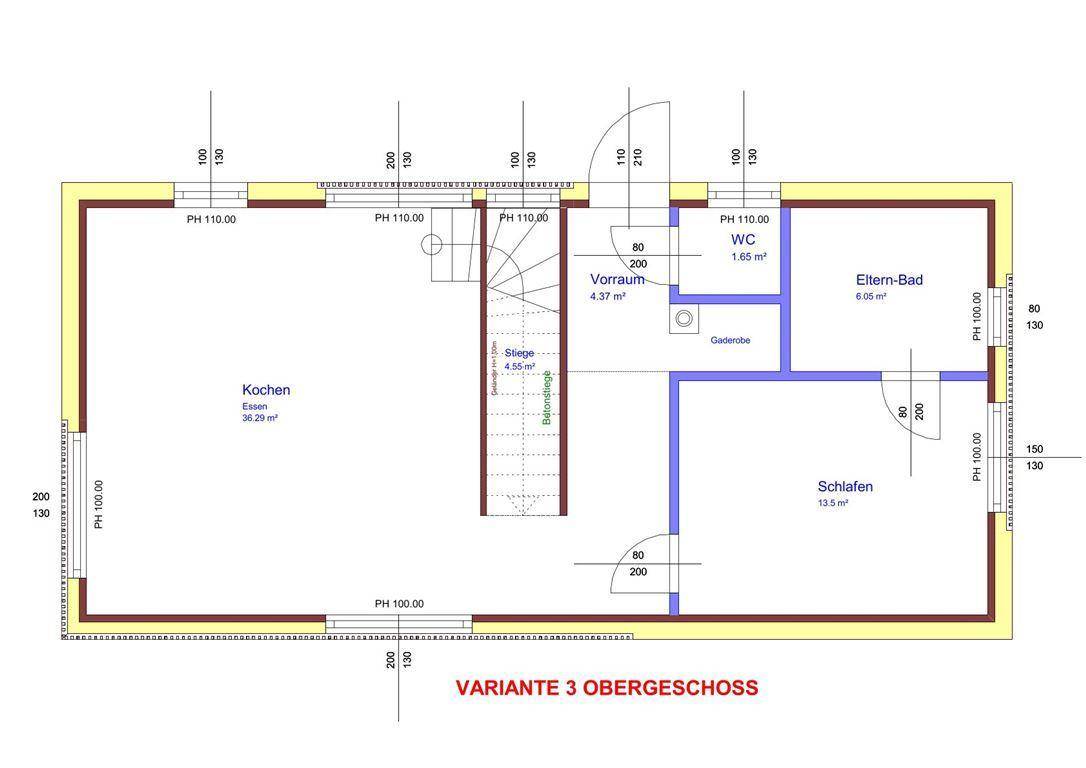 Variante 3 - Obergeschoss ohne Abstellraum