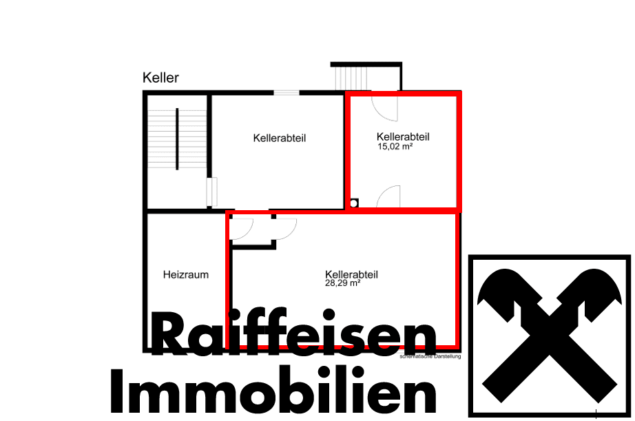 Plan Skizze Keller 2 Räume