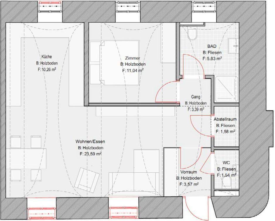 Erdgeschoss 60,80m²