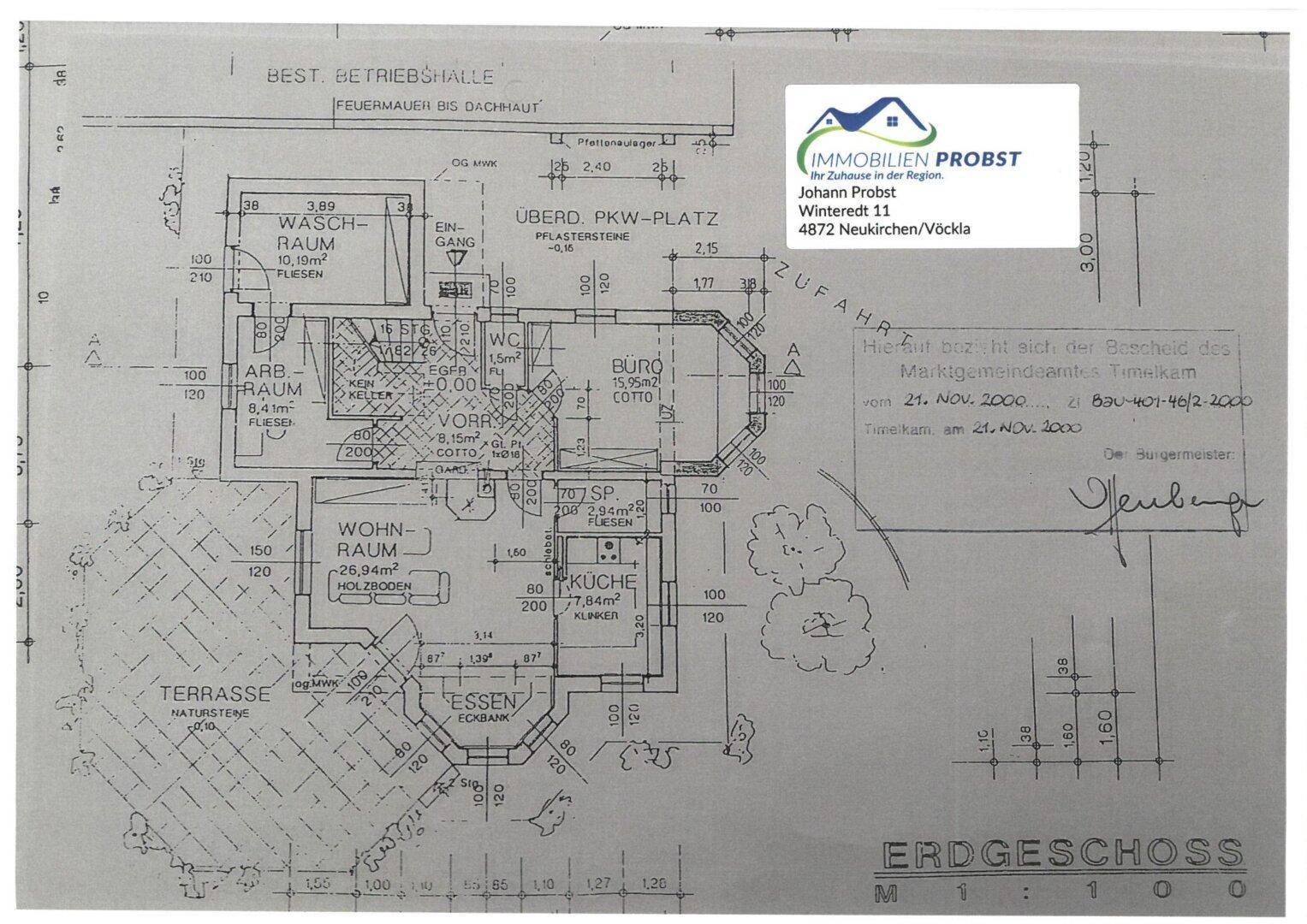 Plan Wohnhaus EG, Immobilien Probst