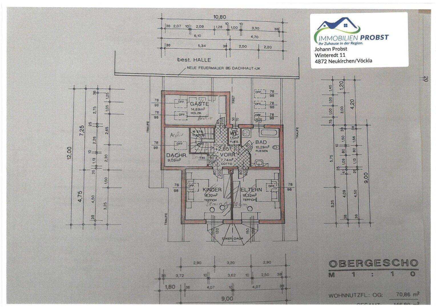 Wohnhaus-Büro Plan OG