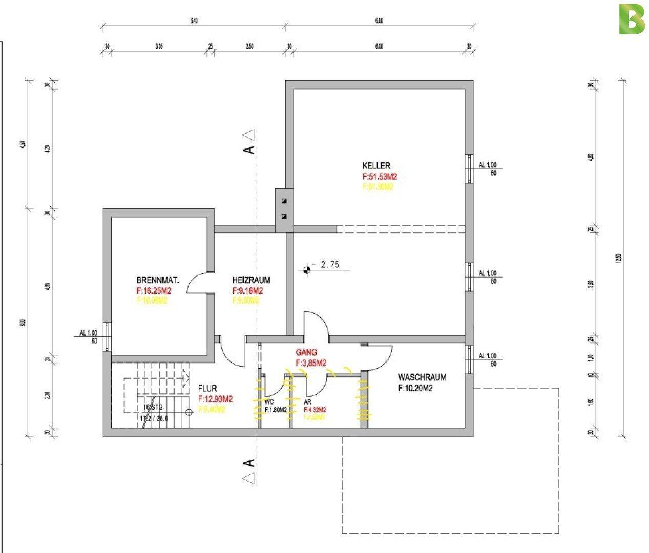 110 m2 Keller inkl. Sauna