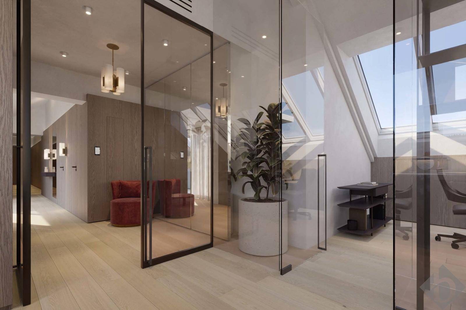 Garderobe und Büro