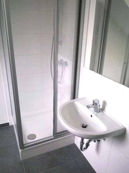 neuwertiges Bad mit Dusche / WC und Fenster