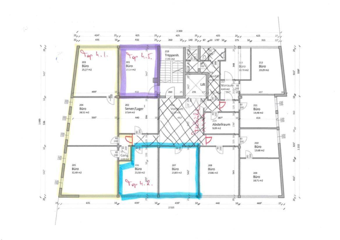 PROVISIONSFREIES Geräumiges 3 Zimmer Büro mit westlicher Ausrichtung, um € 8/qm! - Mehr