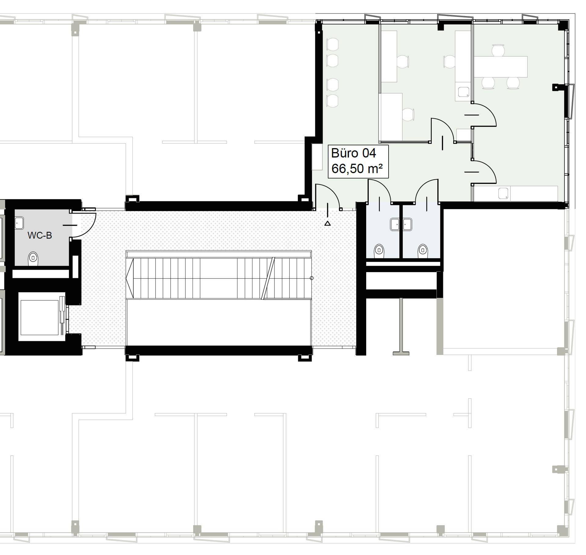 Grundriss Regelgeschoss 66,50m2