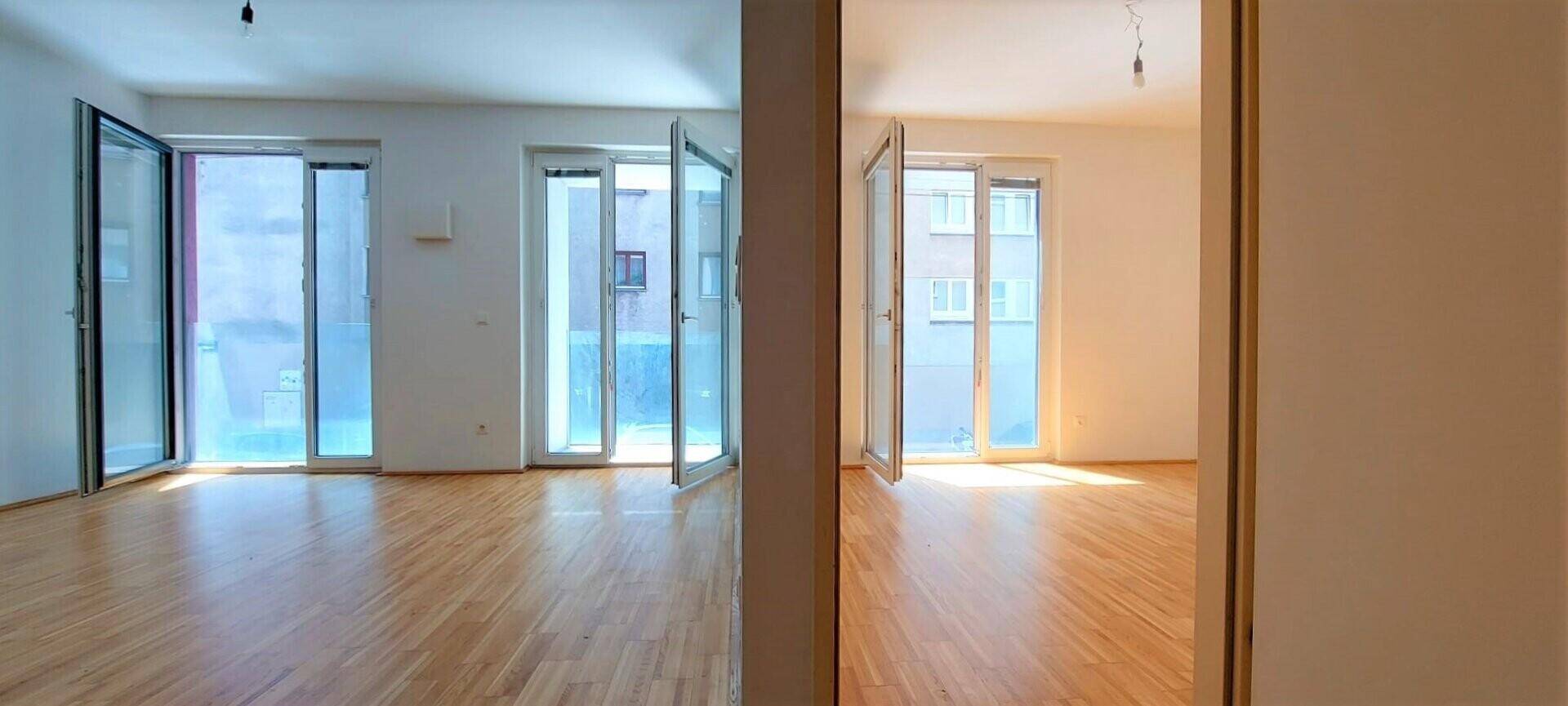 Wohnküche Blick zum Schlafzimmer