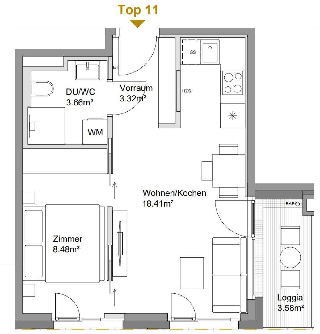 2-Zimmer Wohnung Top 18 / 23 / 24 / 29