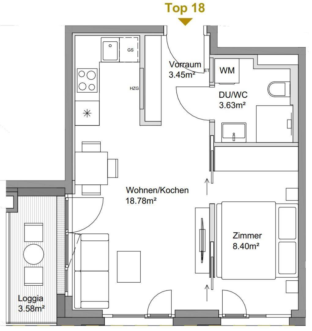 2-Zimmer Wohnung Top 18 / 23 / 24 / 29