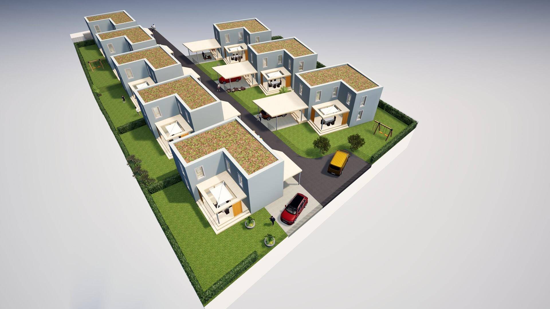 Rendering_Siedlung Einfamilienhäuser
