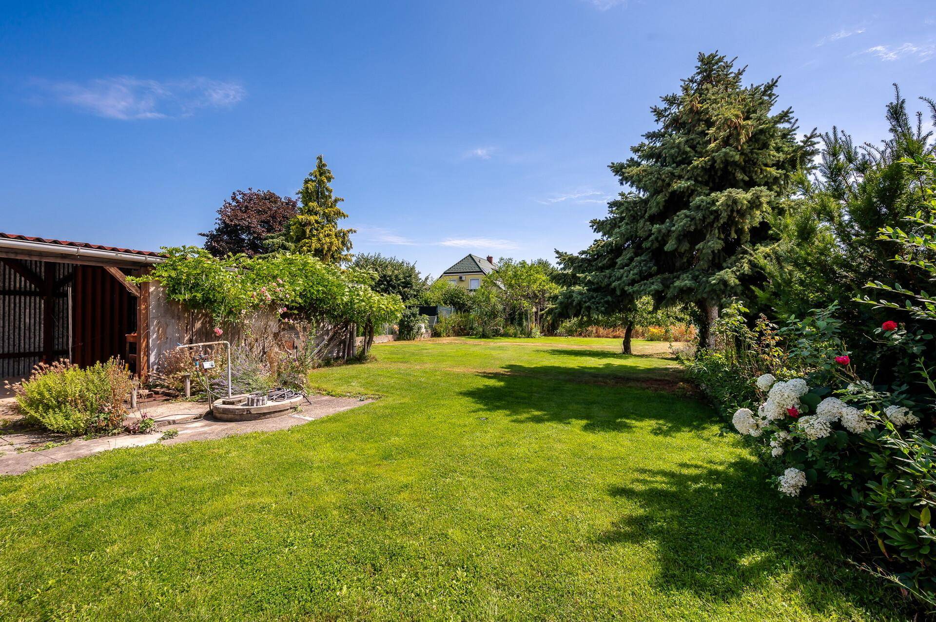 Garten mit Laube