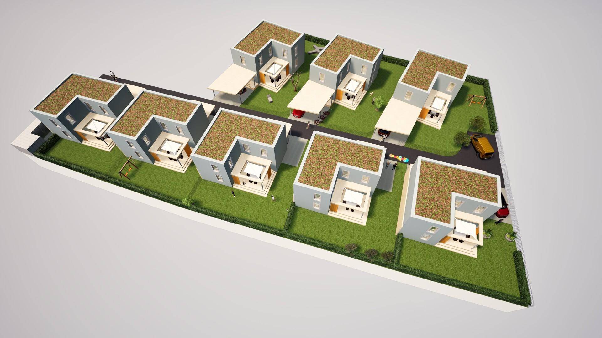 Rendering_Siedlung Einfamilienhäuser