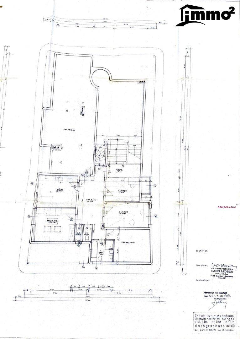 Grundriss des Kellergeschosses mit verschiedenen Räumen, Bad und Abstellflächen.