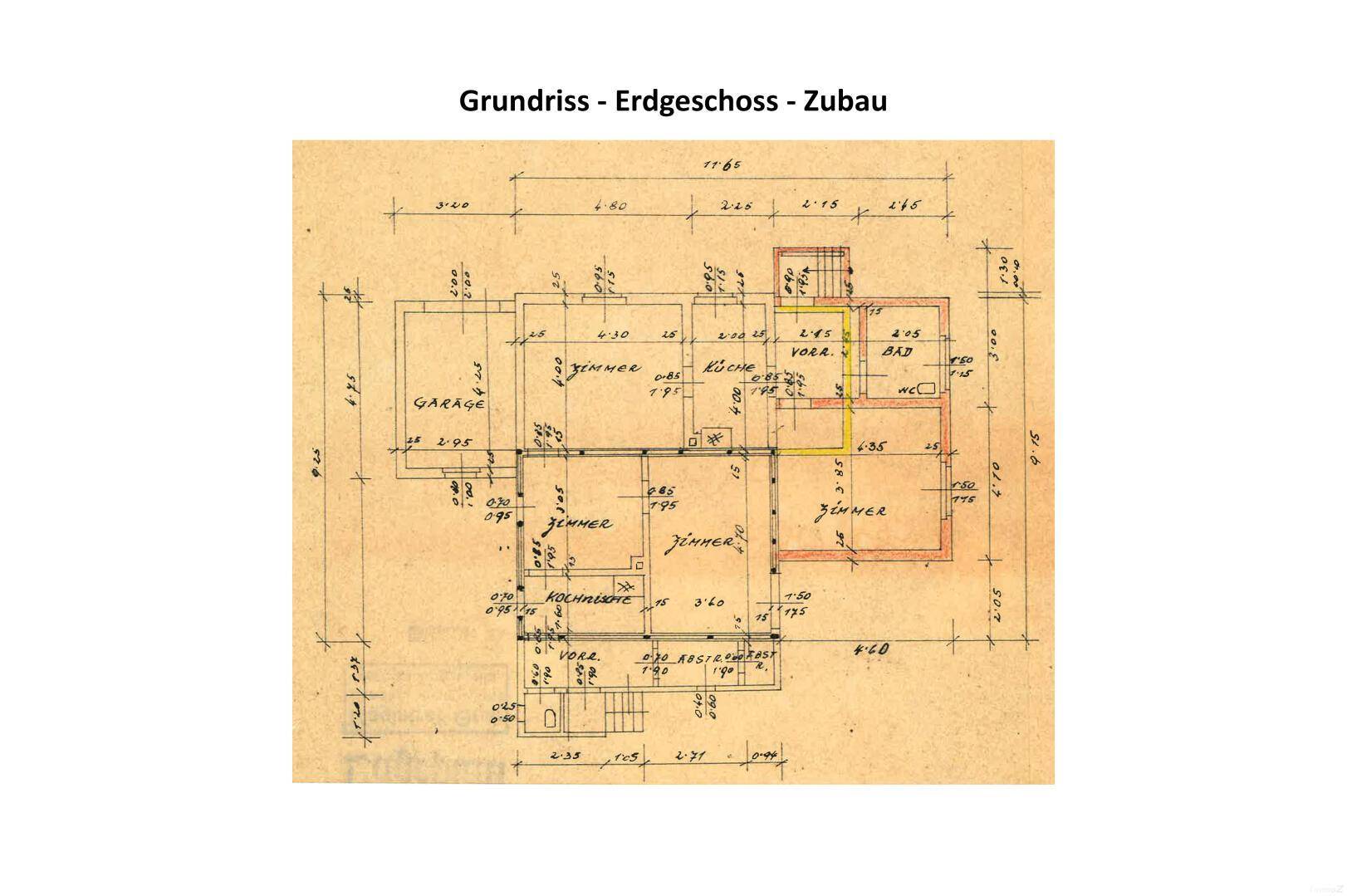 Grundriss - Erdgeschoss Zubau