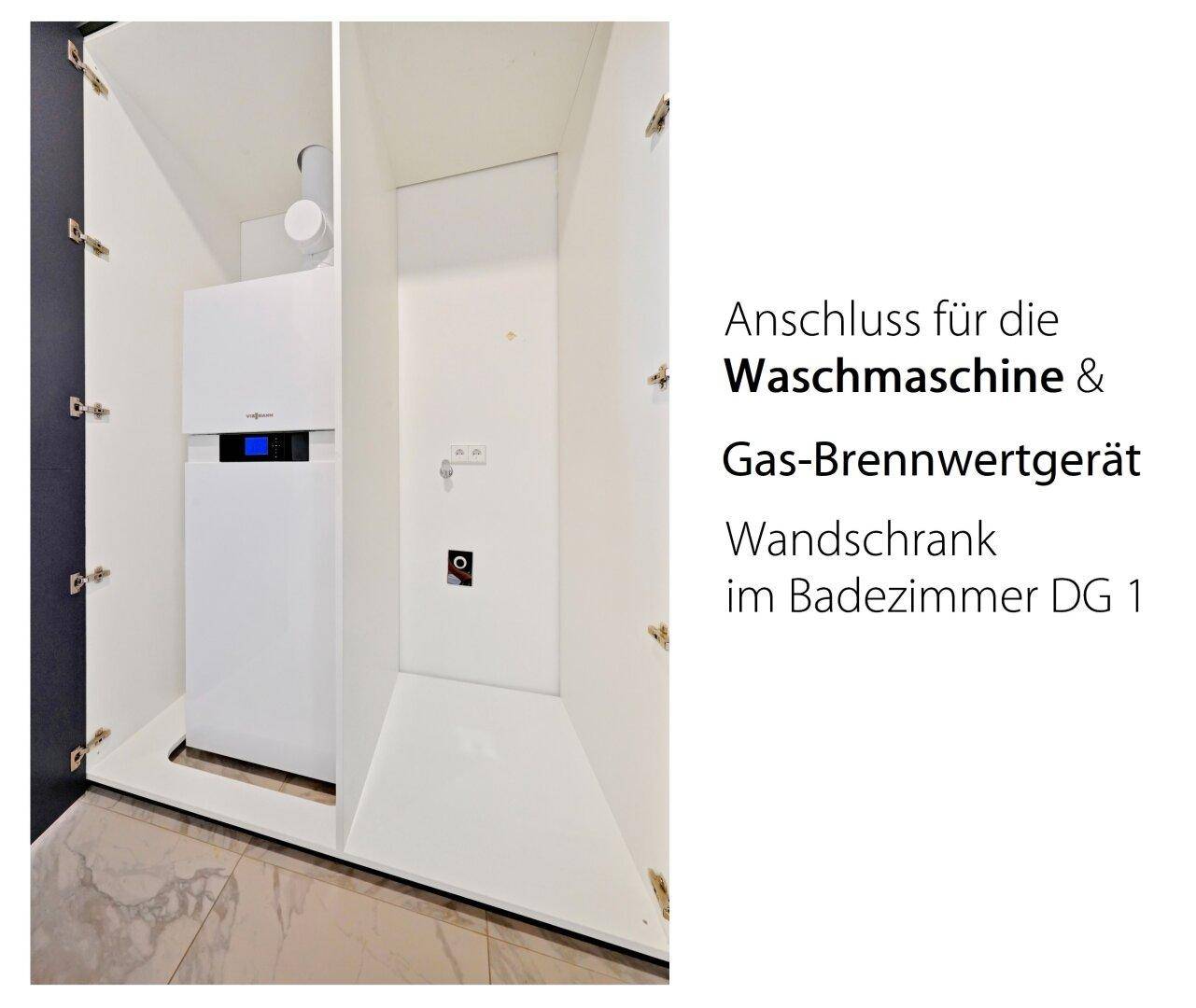 Badezimmer DG 1 Waschmaschinenanschluss & Gas Brennwertgerät