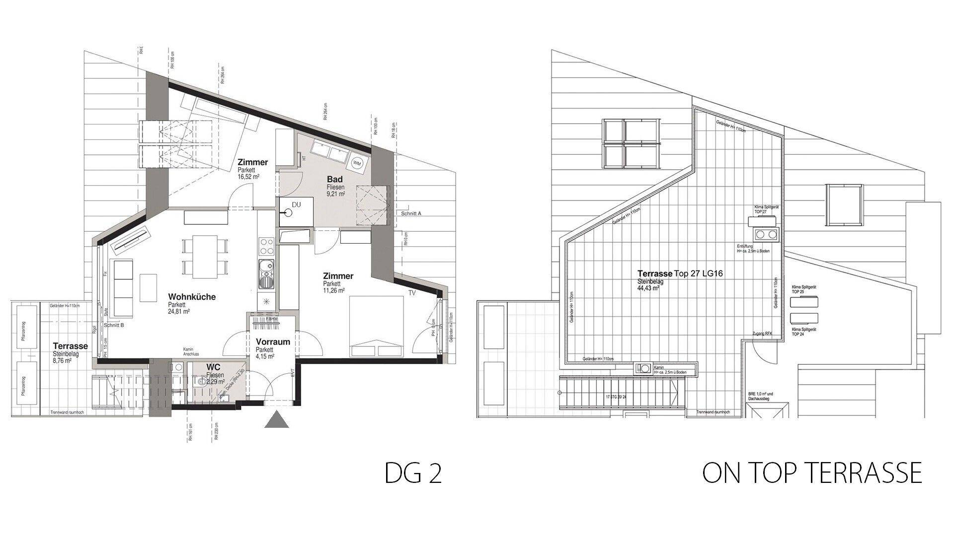 Grundriss 2D - beide Ebenen