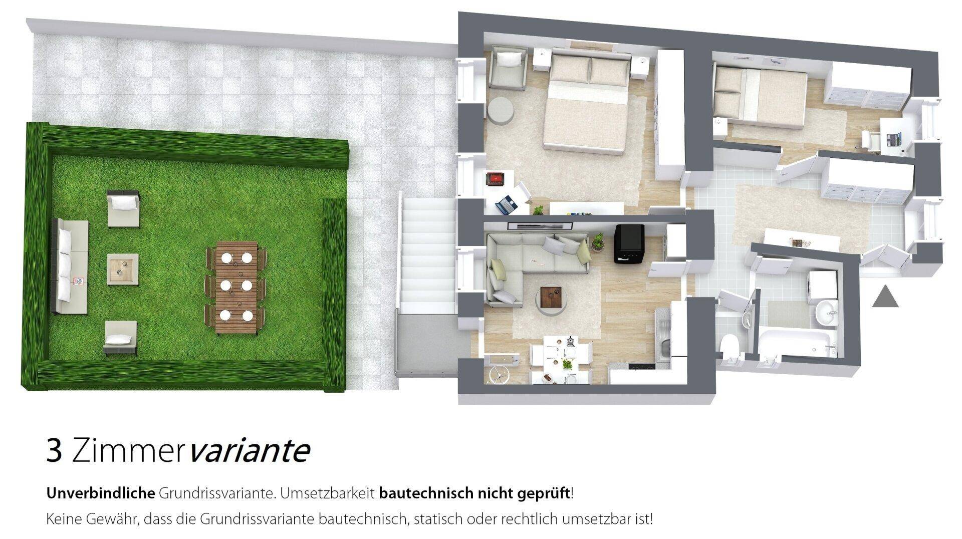 Grundriss 3D unverbindliche Variante