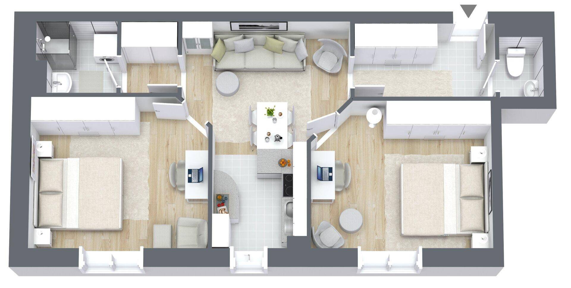 Grundriss 3D Alternative