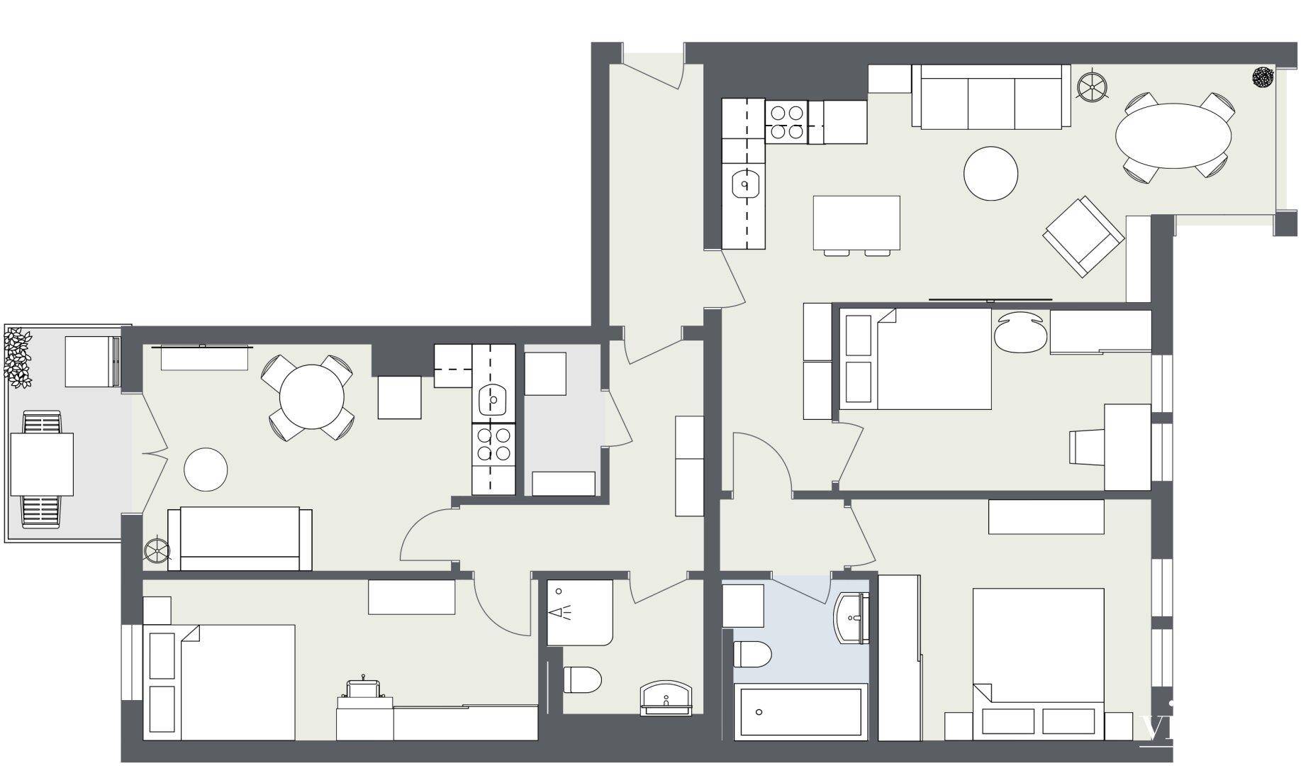 Beispiel 5 Zimmer-Wohnung